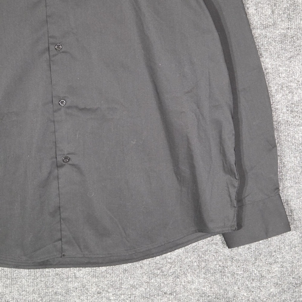 Lucky Brand Men XL Black Slim Fit Stretch Dress Shirt 17-17.5 34/35 Button Up - Picture 8 of 8